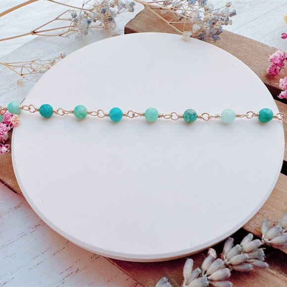 New Amazonite Gold Bracelet | Handmade in British Columbia - Picture 5 of 6